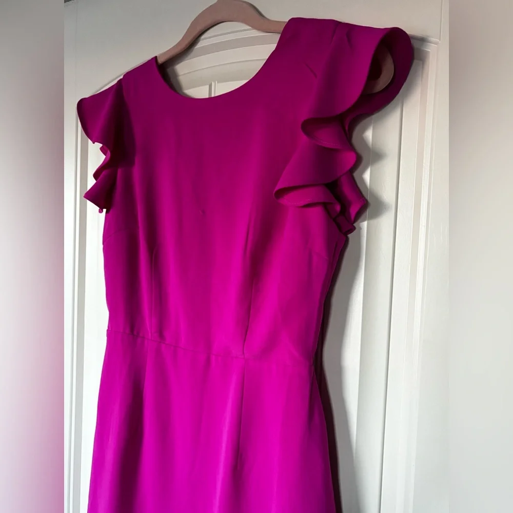 Fuchsia Ruffle Mini Dress - Picture 3 of 10